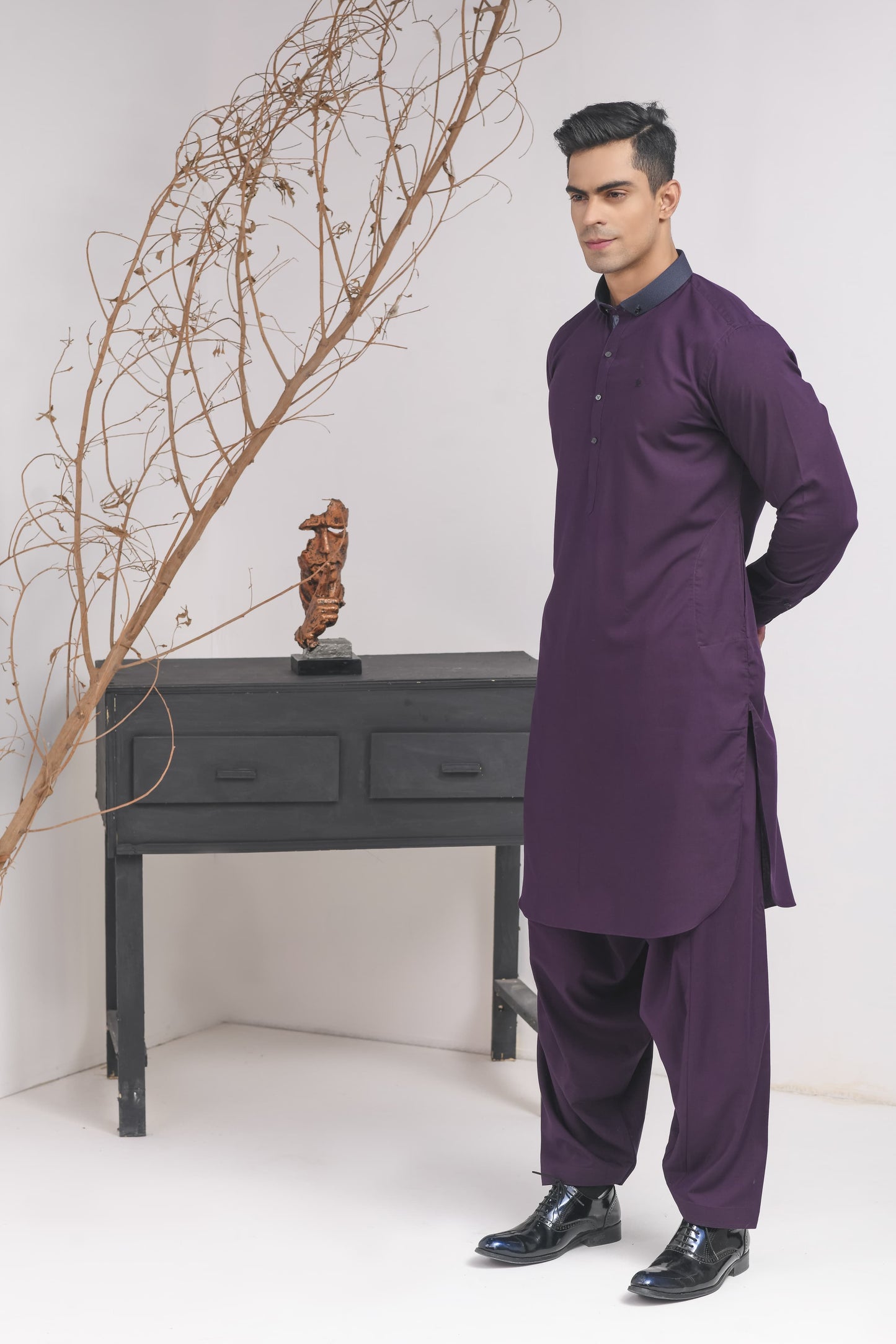 Purple Duck Collar Shalwar Kameez